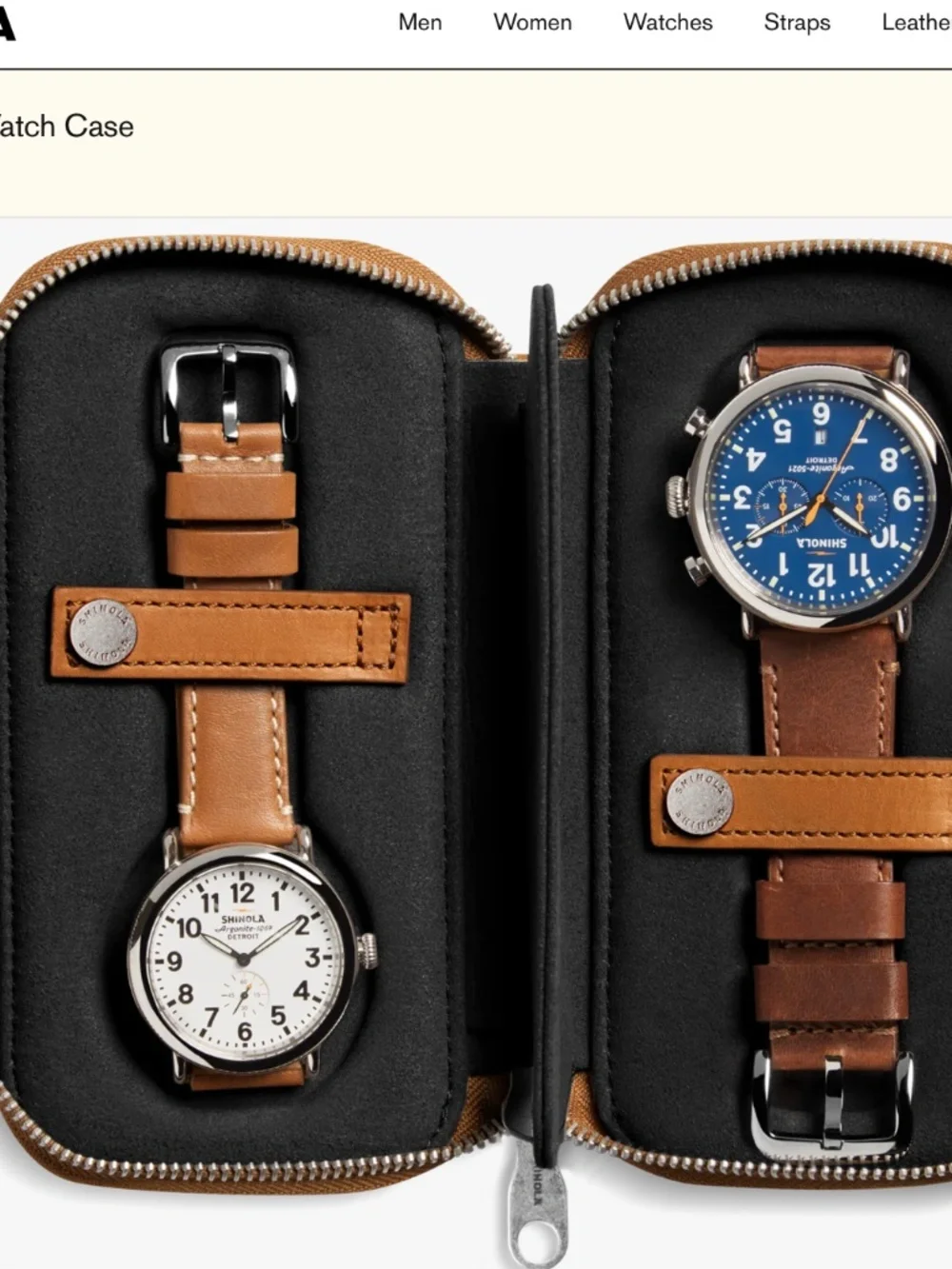 Shinola Travel Watch Case (Tan)